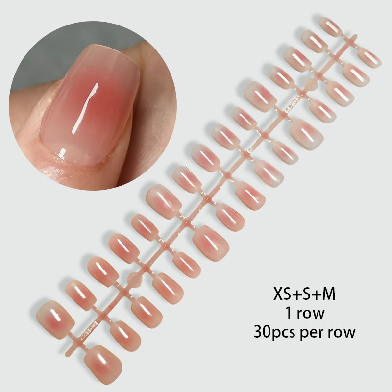 30Pcs Gradient Short Ballet Nails