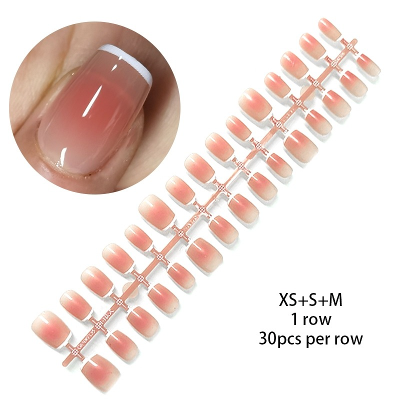 30Pcs Gradient Short Ballet Nails