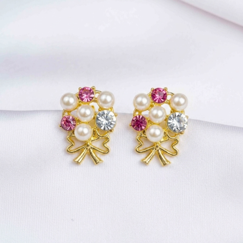 Vintage Pearl Drop Floral Earrings