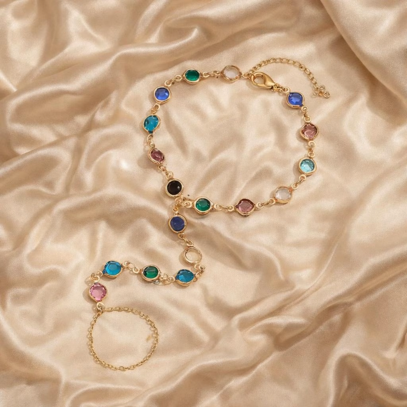 Star Round Pearl Aliban Finger Bracelet