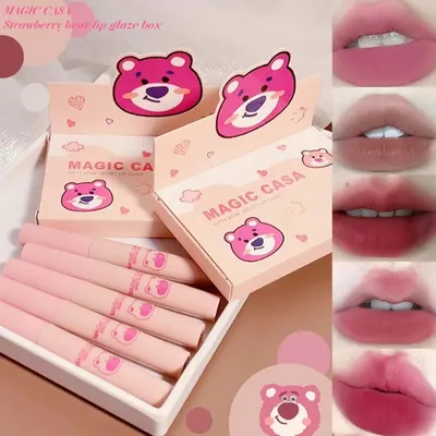 5 Pcs Magic Casa Bear Velvet Lip Glaze Set