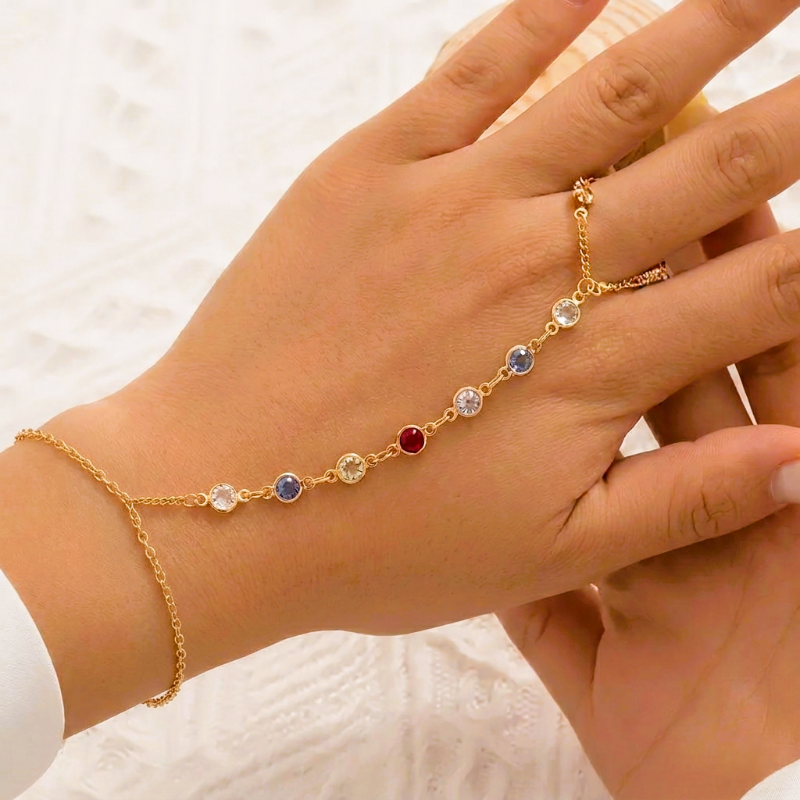 Gold Multicolor Gemstone Aliban Bracelet