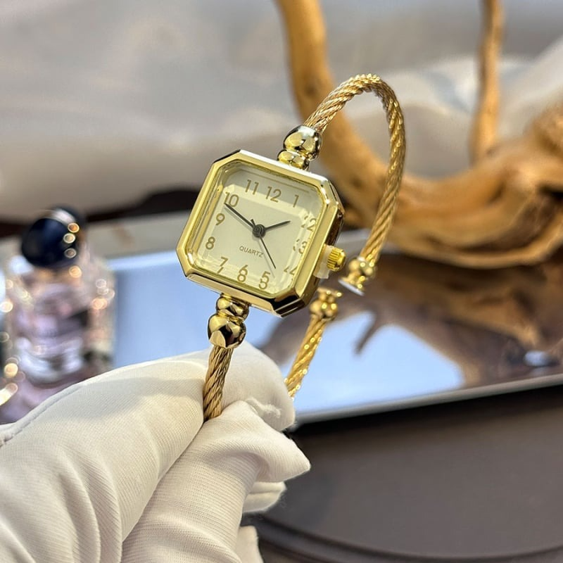 Casual Digital Square Open-Ended Watch Bracelet