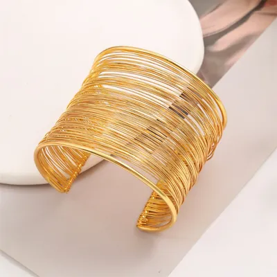 Multi-Layer Wire Open Cuff Bracelet