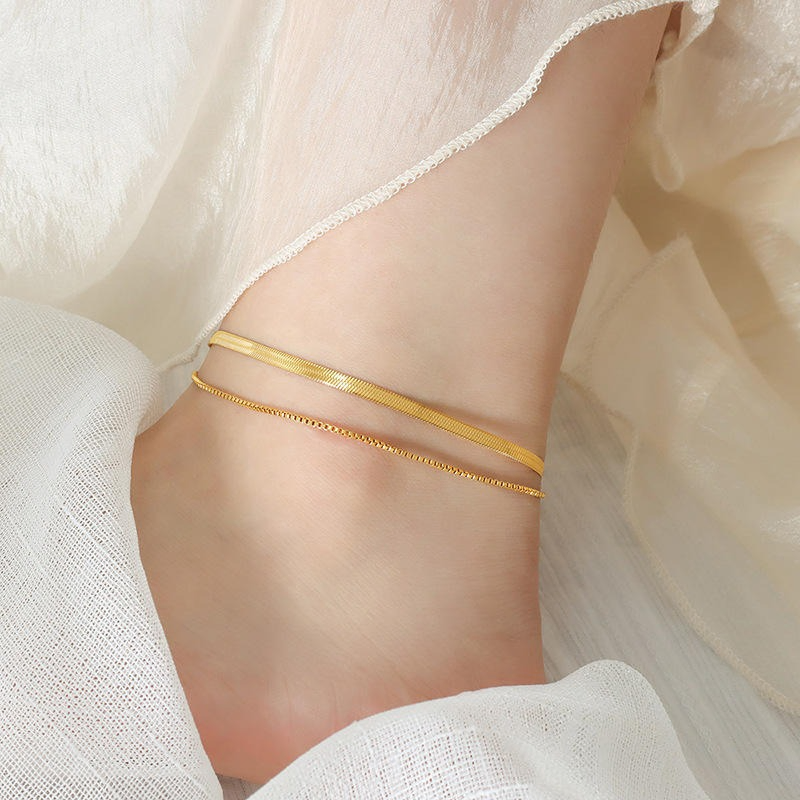 Double Layer Snake Chain Anklet