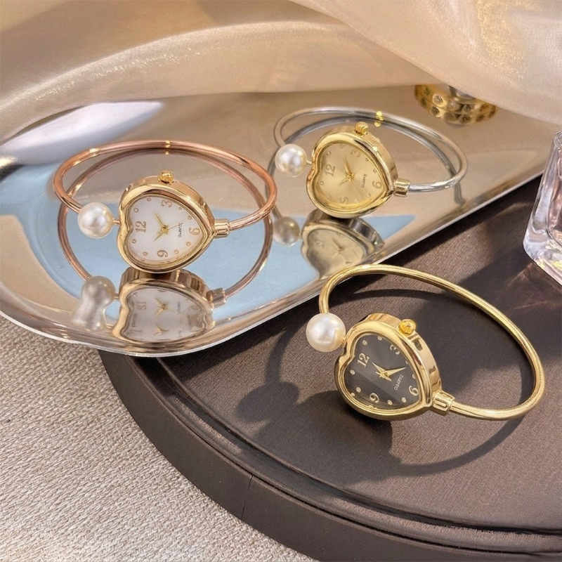 Creative Heart-Shaped Dial Adjustable Open Design Watch