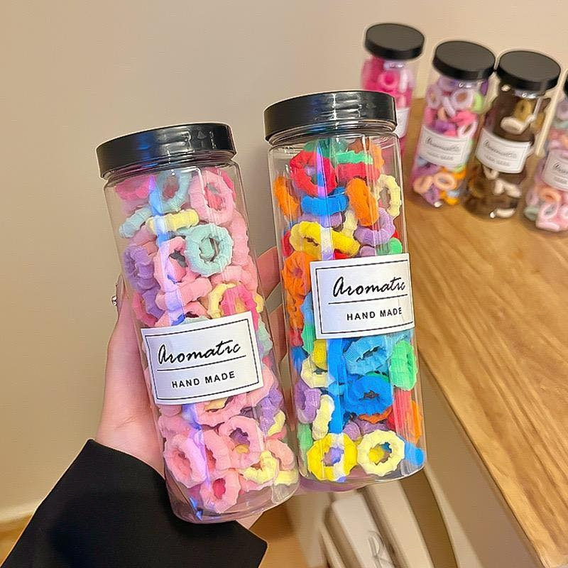 100 Pcs/Bottle Colorful Star Kids Hair Elastic Band