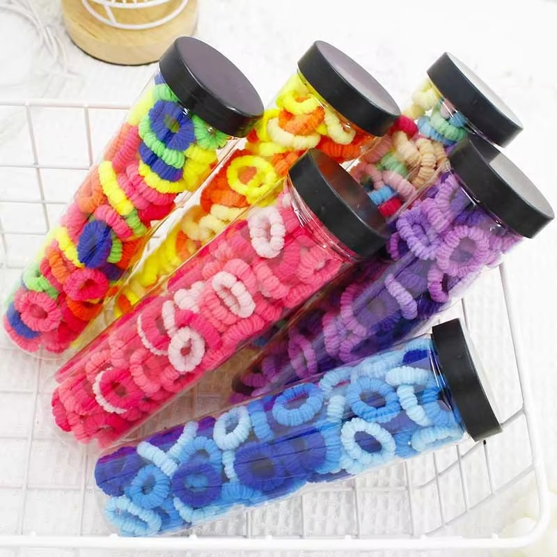 100 Pcs/Bottle Colorful Star Kids Hair Elastic Band