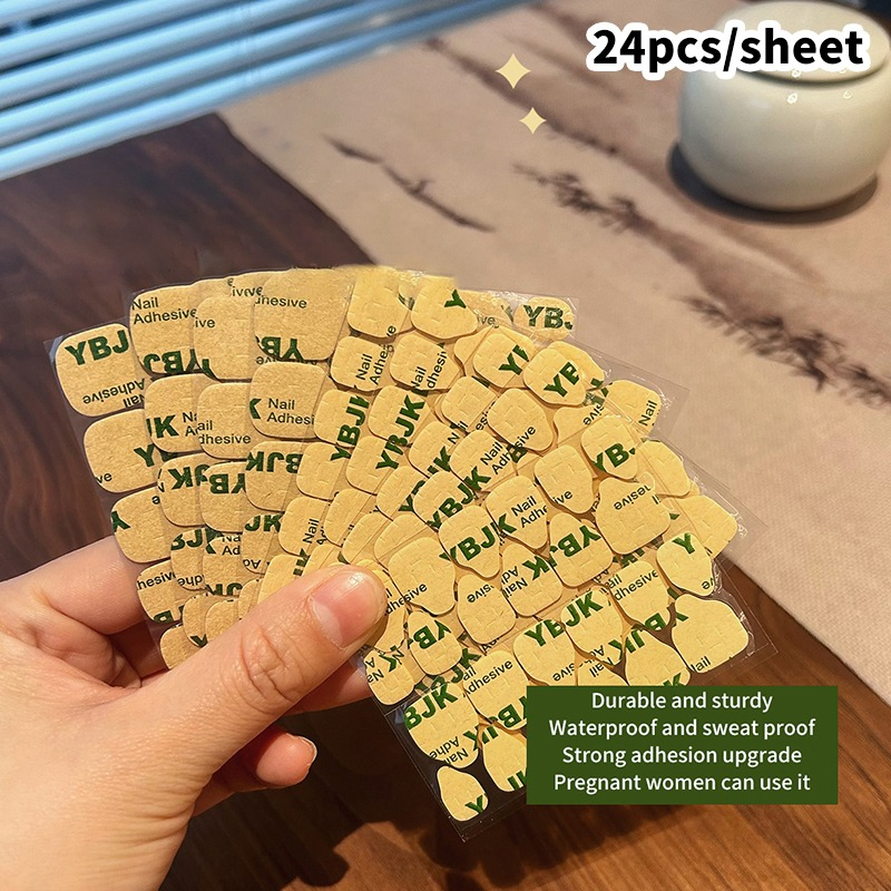 5 Sheets Double Sided Glue Nail Sticker (1 Set)