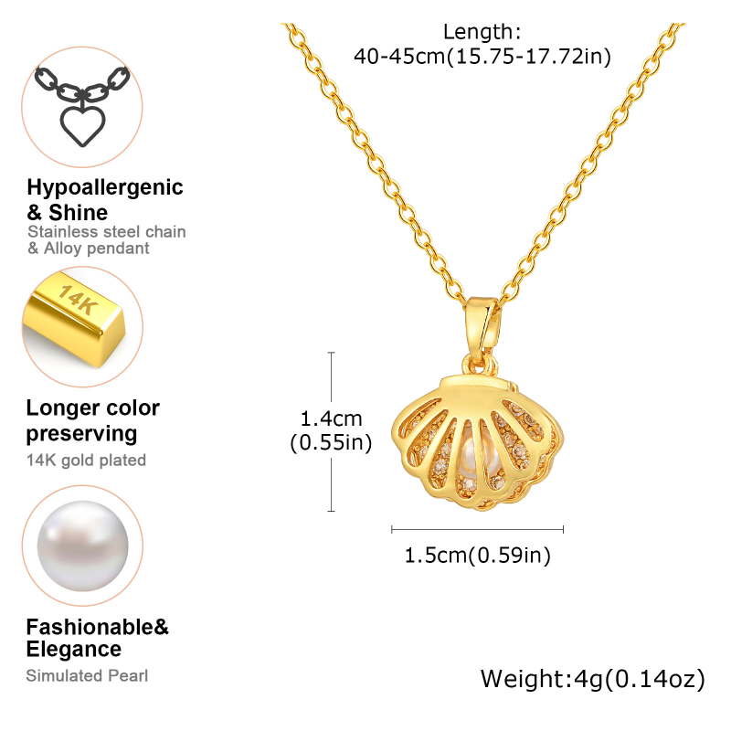 Exquisite Hollow Shell Pearl Necklace