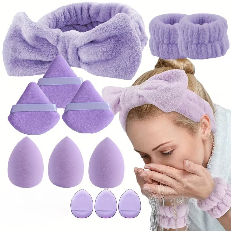 12 Pcs Makeup Headband Sponge Set