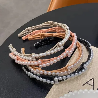 Foldable Elastic Pearl Headband (1 Pc)