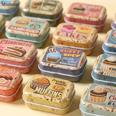 Mini Vintage Dessert Tin Jewelry Storage Box