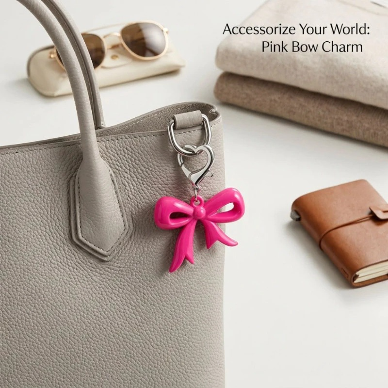 Y2K Colorful Ribbon Bow Keychain (1 Pc)