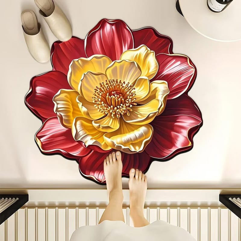 Flower-Shaped 3D Effect Floor Mat