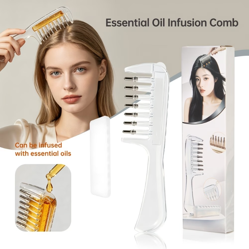 Transparent Hair Oil Applicator Comb
