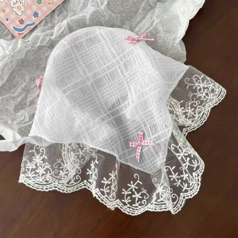 Lace Bow Retro Triangular Scarf Bandana