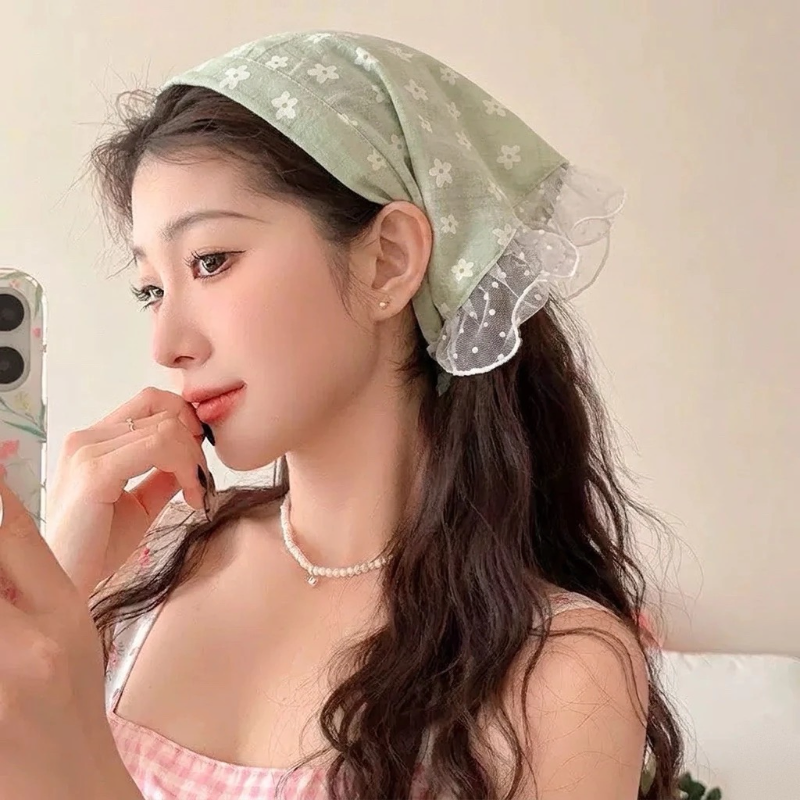 Floral Lace Triangle Bandana