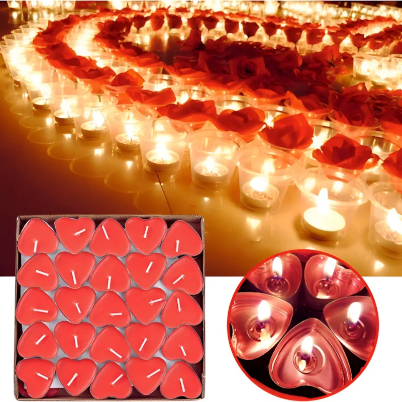 5 Pcs Love Shaped Tea Light Candles
