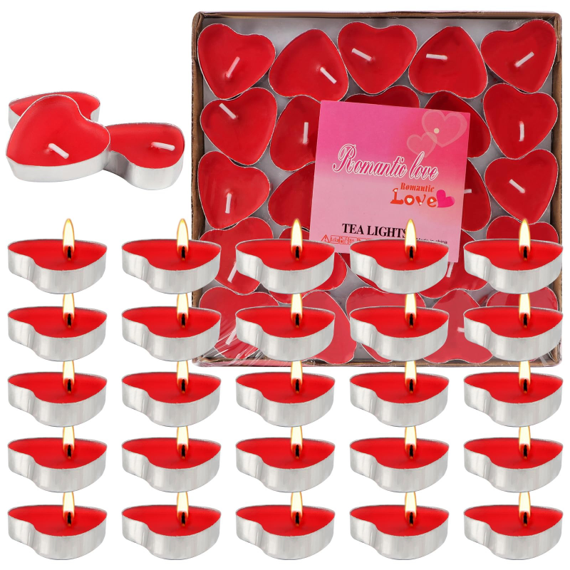 5 Pcs Love Shaped Tea Light Candles