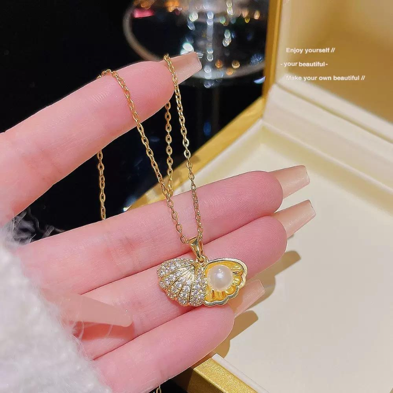 Trendy Korean Shell Pearl Necklace