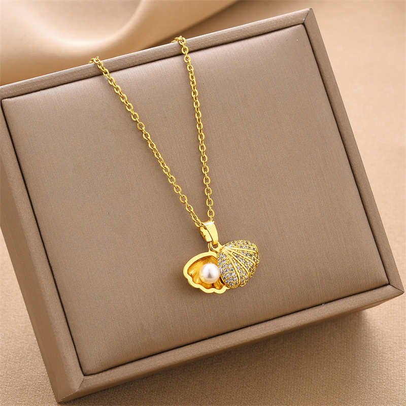 Trendy Korean Shell Pearl Necklace