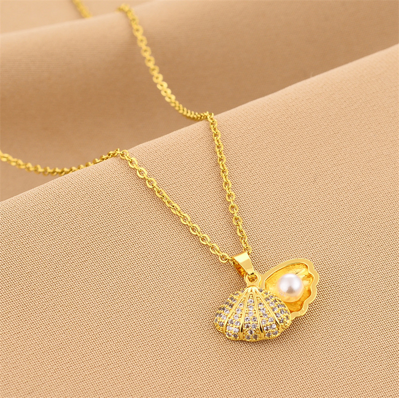 Trendy Korean Shell Pearl Necklace