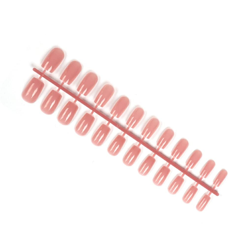  Short Square Cat Eye Peach Soft Gel Press on Nails (30 Pcs)