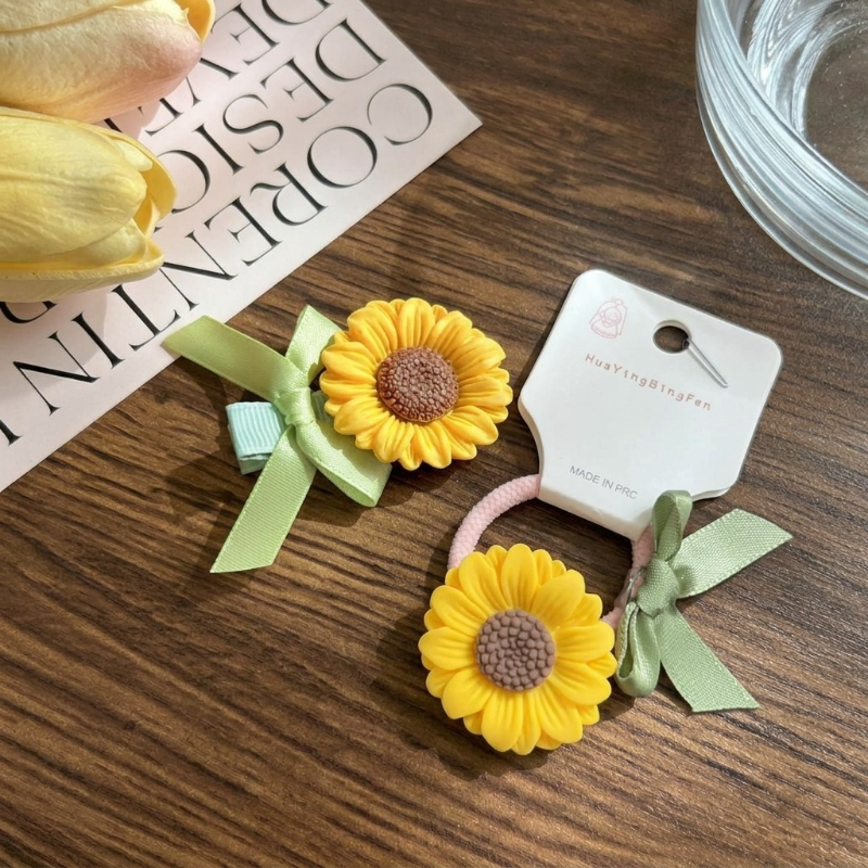 Sunflower Hairclip & Hairband Set