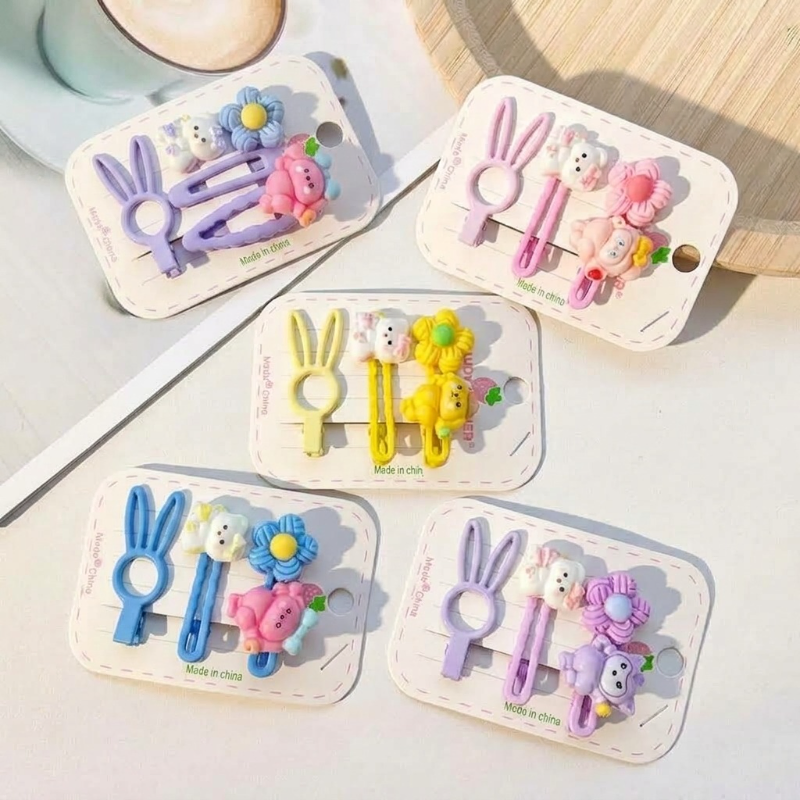 Cute Cartoon Hair Clips Set (1 Set)