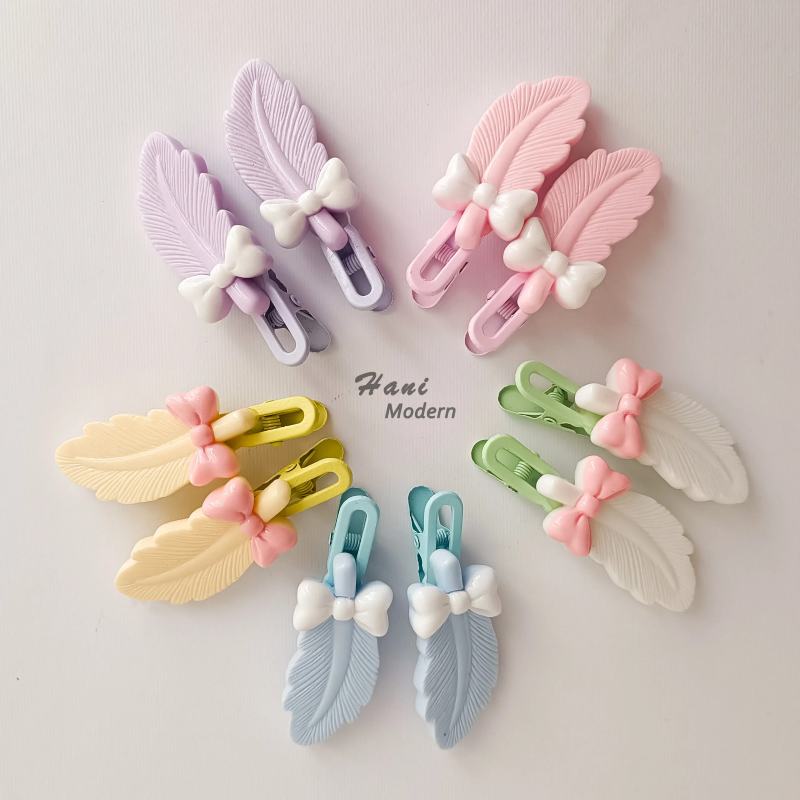 Candy Feather Hair Clips Set (2 Set)