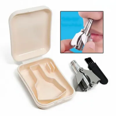 Stainless Steel Nose Hair Trimmer with Box & Brush