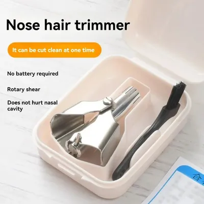 Stainless Steel Nose Hair Trimmer with Box & Brush