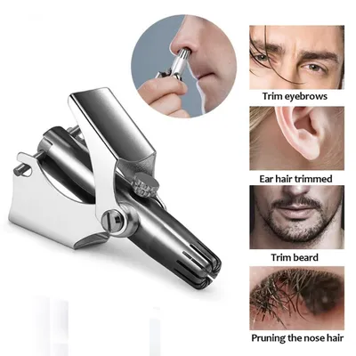 Stainless Steel Nose Hair Trimmer with Box & Brush
