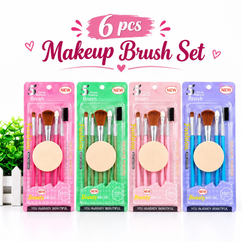 Cute Makeup Brush Set (6 Pcs)