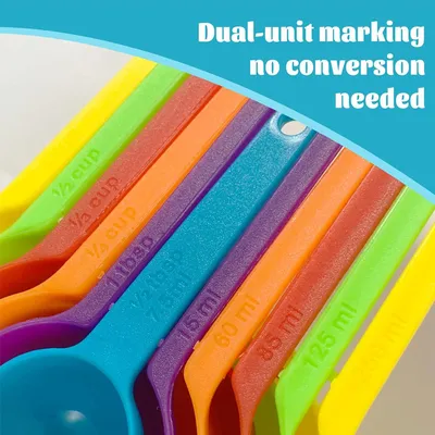 Colorful Measuring Cups and Spoons Set (6 Pcs)
