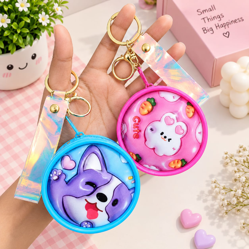 Cute Character Coin Purse Keychain (1 Pcs )