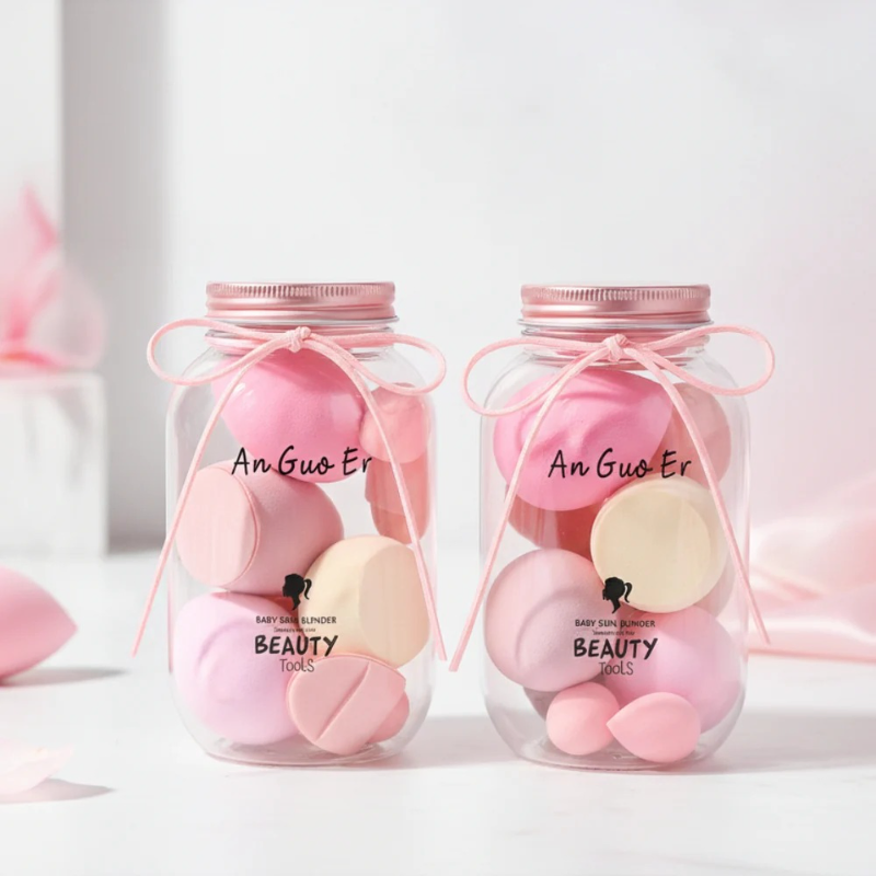 Beauty Makeup Sponge Set Jar (14 Pcs)