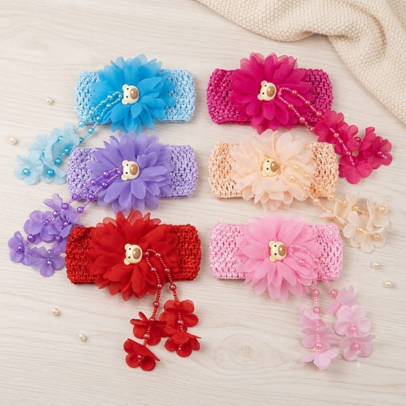 Chiffon Flower Headband for Baby Girls (1 Pcs)