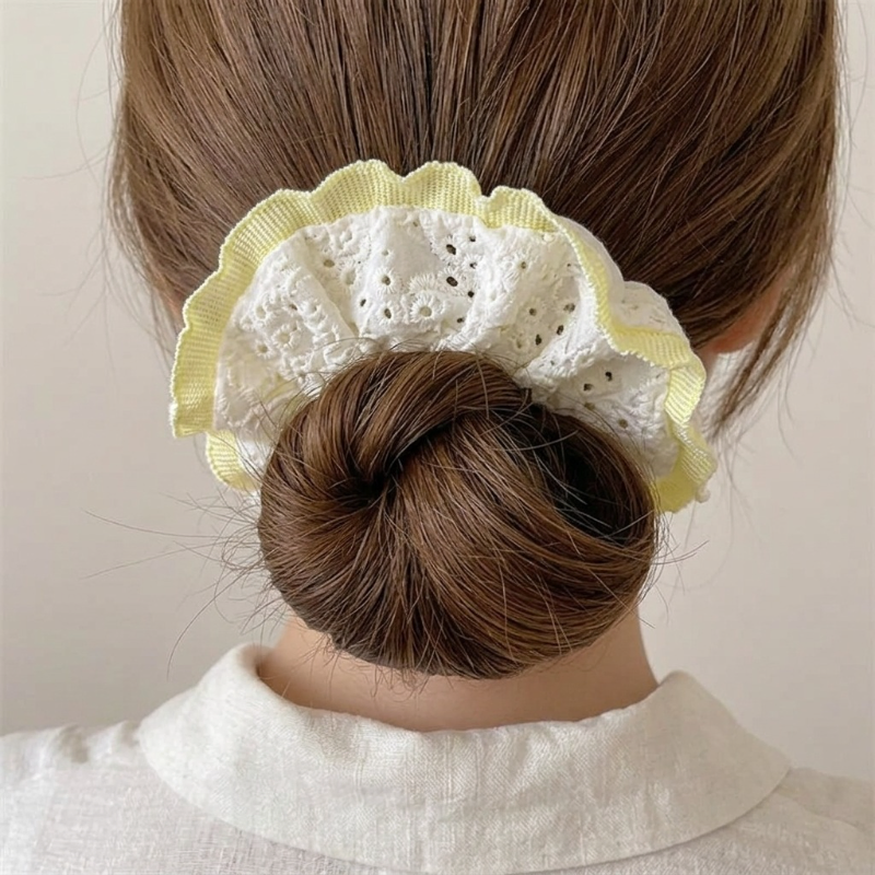 Elegant Lace Mesh Hair Scrunchie ( 2 Pcs)
