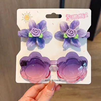 Baby Girls Summer Sunglasses Hair Clip Set