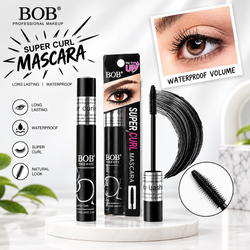BOB Super Curl Mascara – Waterproof, Curling & Long-Lasting