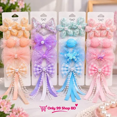 Koren Style Flower Hair Clips Set (8 Pcs)