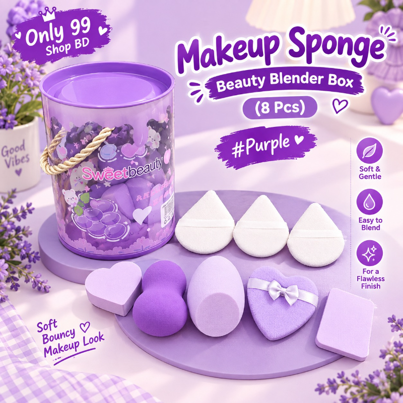 Makeup Sponge Beauty Blender Box (8 Pcs)