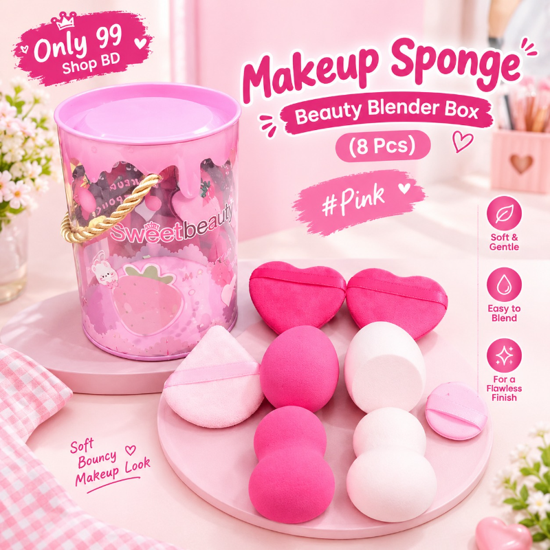 Makeup Sponge Beauty Blender Box (8 Pcs)