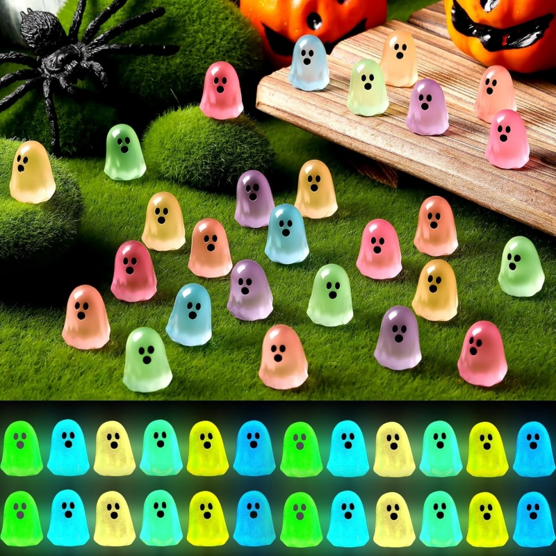 Cute Ghost Glow-in-the-Dark Resin Miniature (10 Pcs)