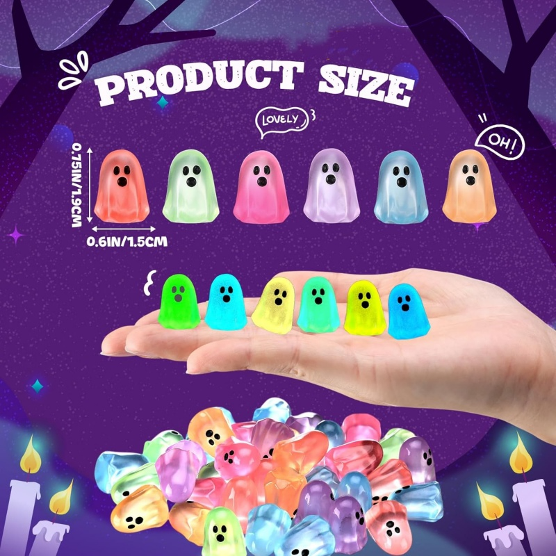 Cute Ghost Glow-in-the-Dark Resin Miniature (10 Pcs)