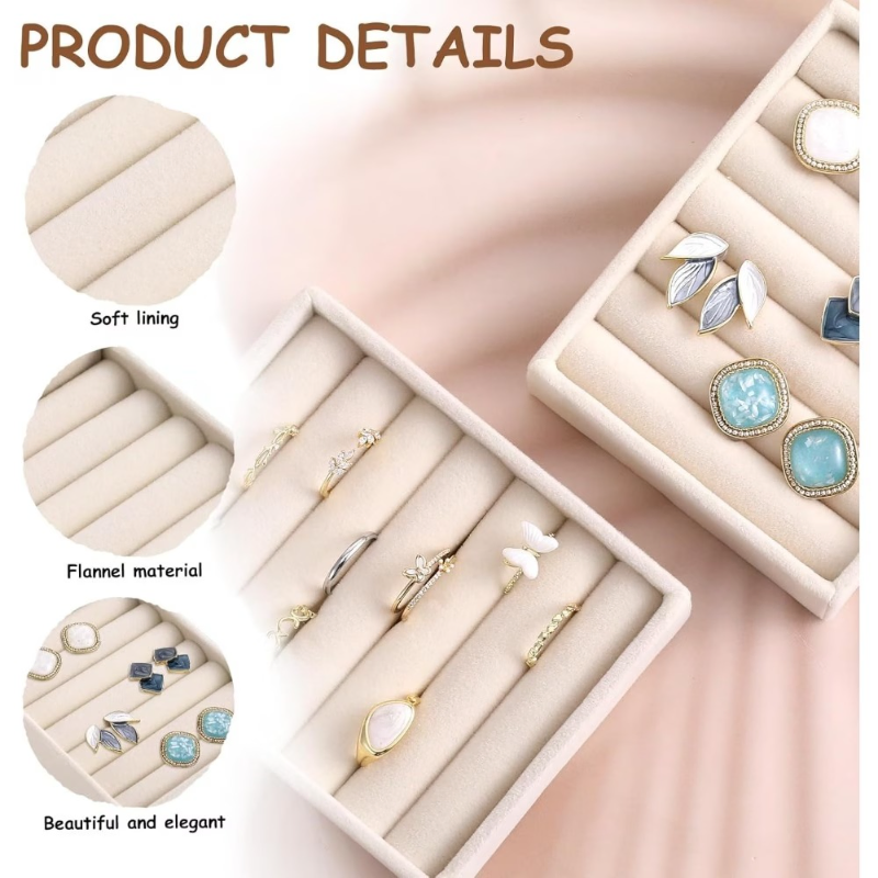 Velvet Jewelry Organizer Tray Box (1 Pc)