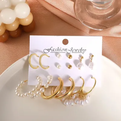 7 Pairs Classic Hoop & Stud Earring Set