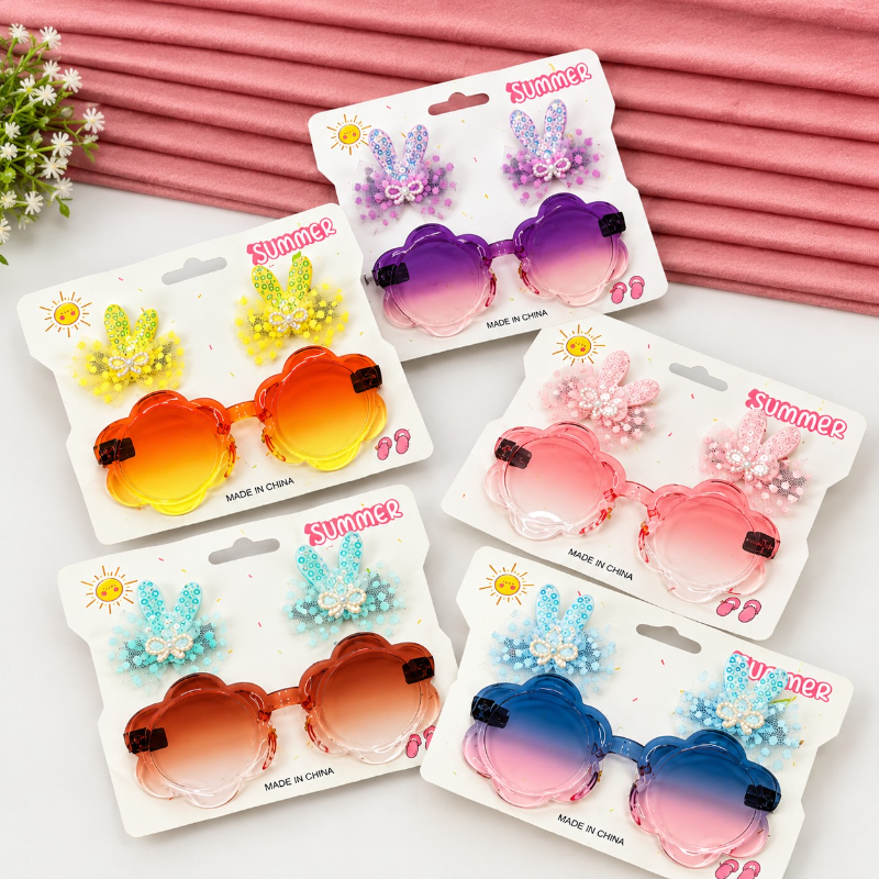 Baby Girls Sunglass & Clip Set 